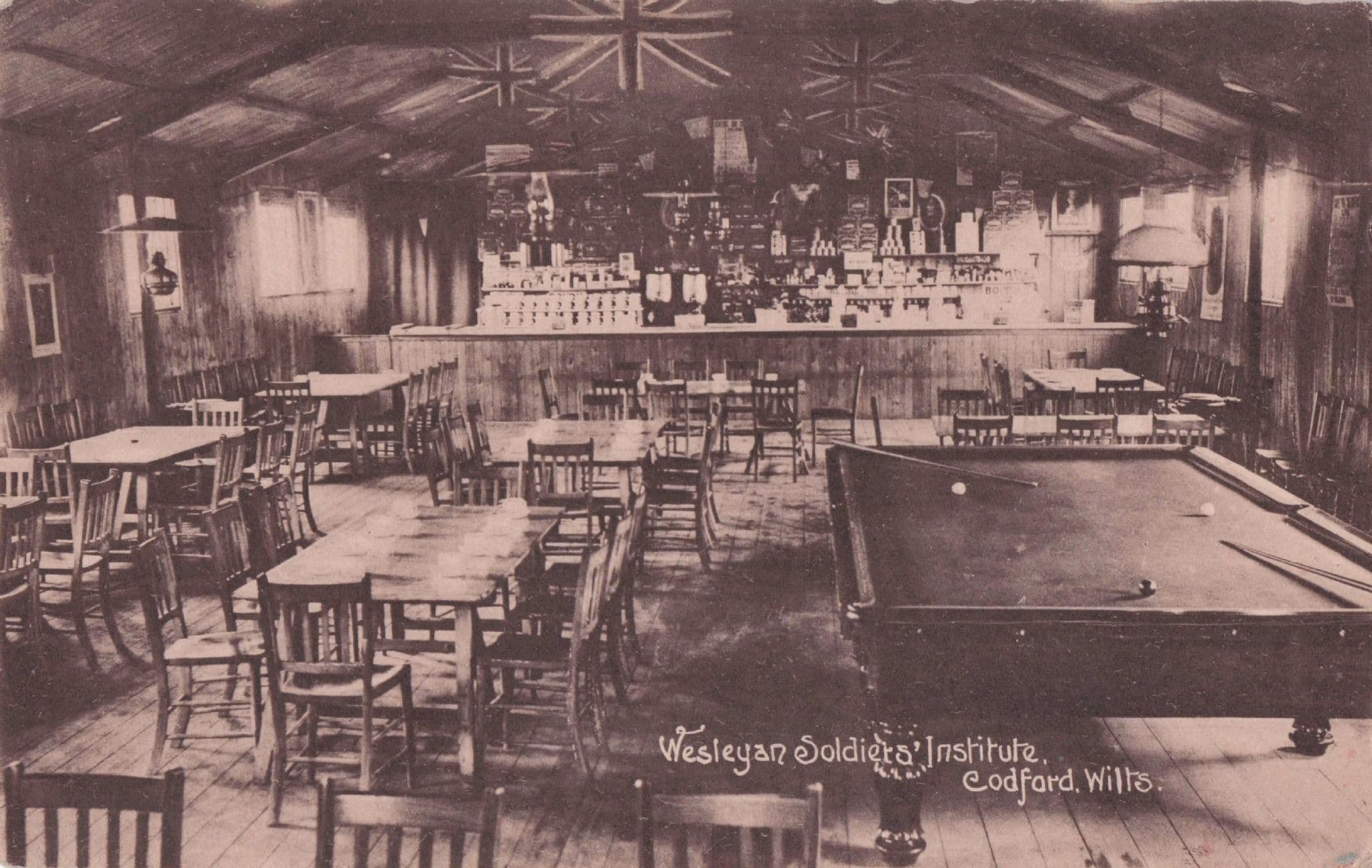 Wesleyan Soldiers Military Institute Social Club Codford Wiltshire Postcard