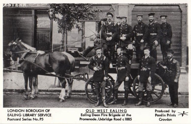 West Ealing London Fire Brigade Engine Postcard