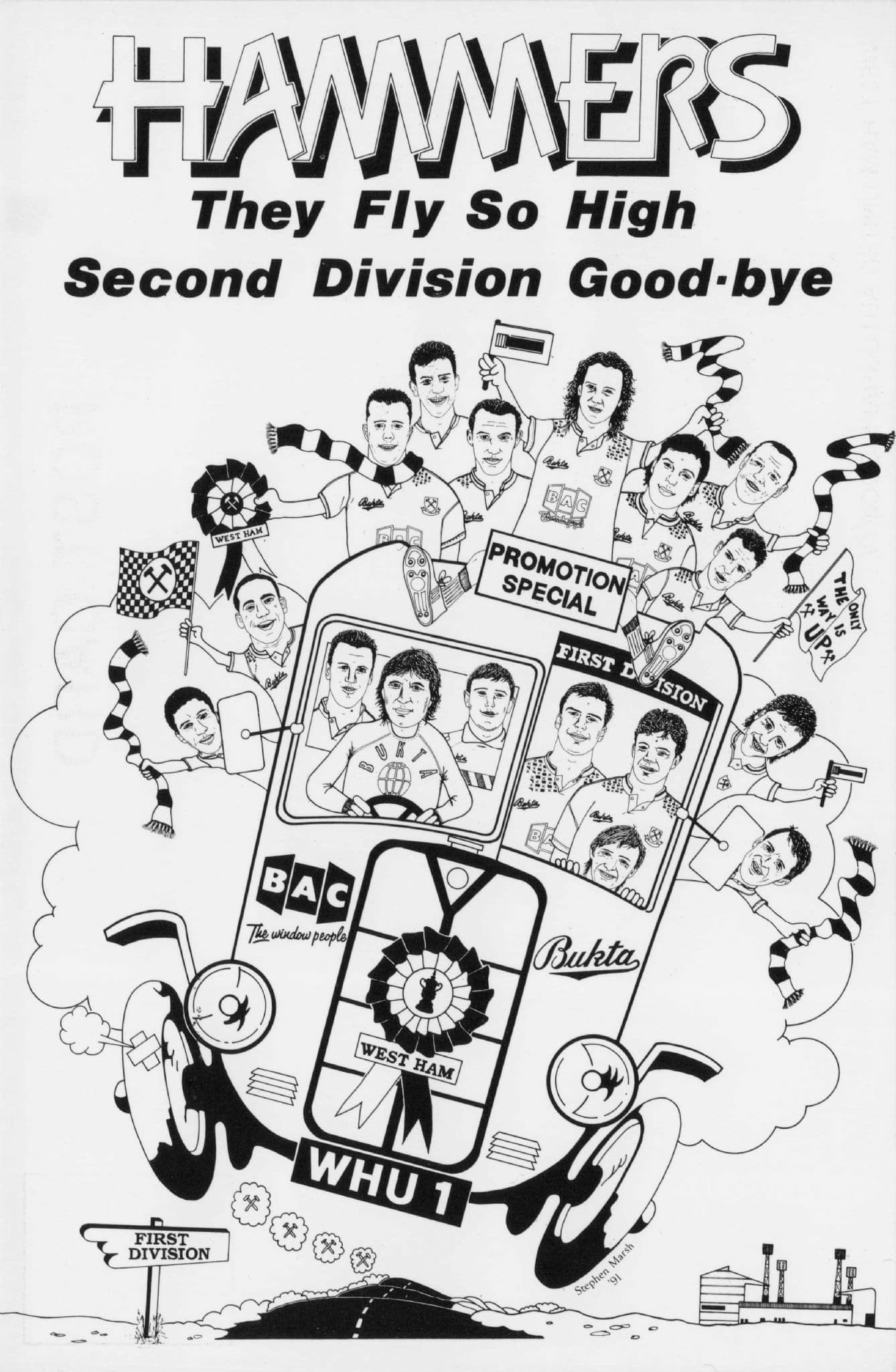 West Ham Football Club London Bus Old Promotion Art Postcard