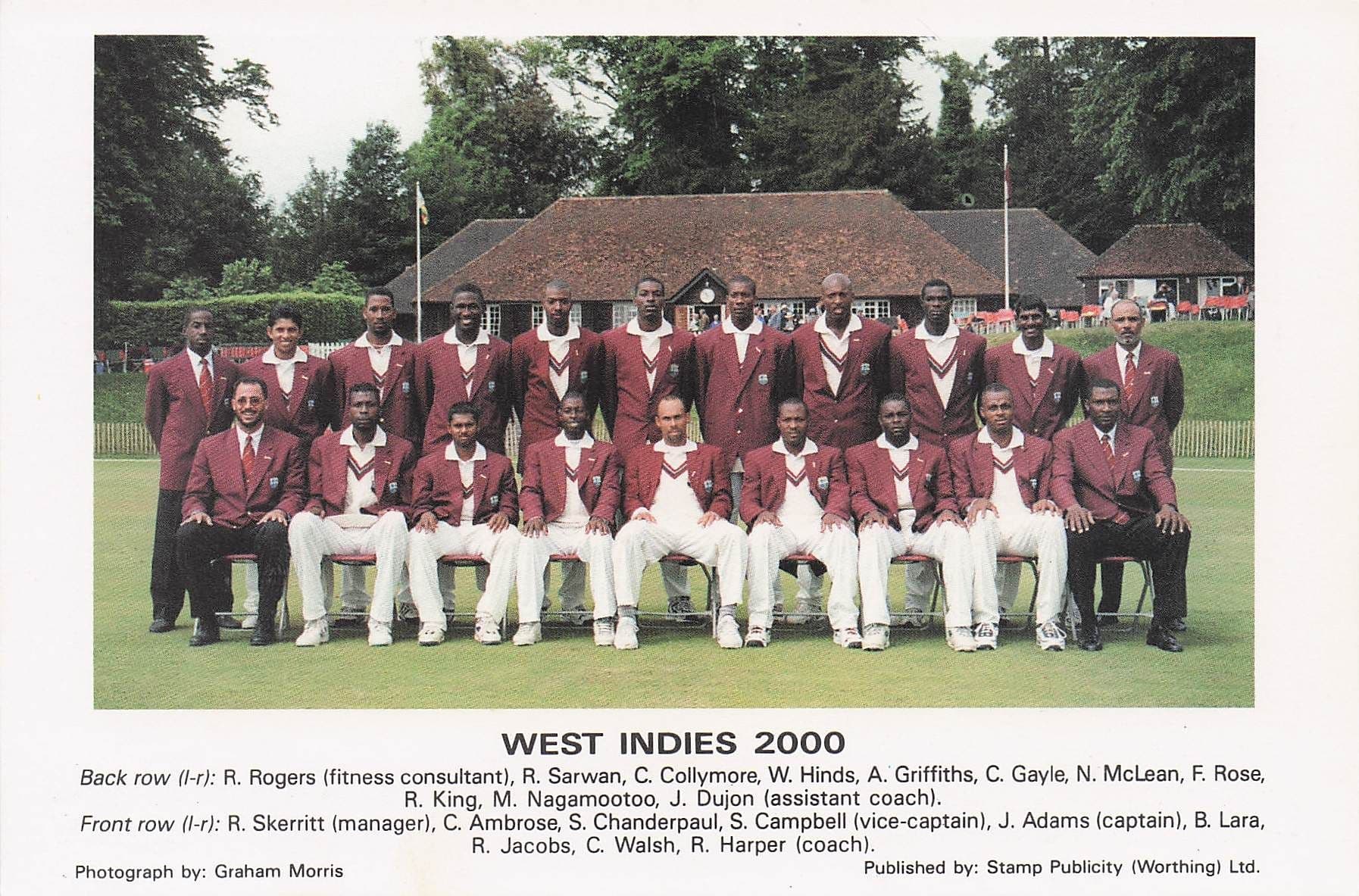 West Indies 2000 International Cricket Team Photo Postcard