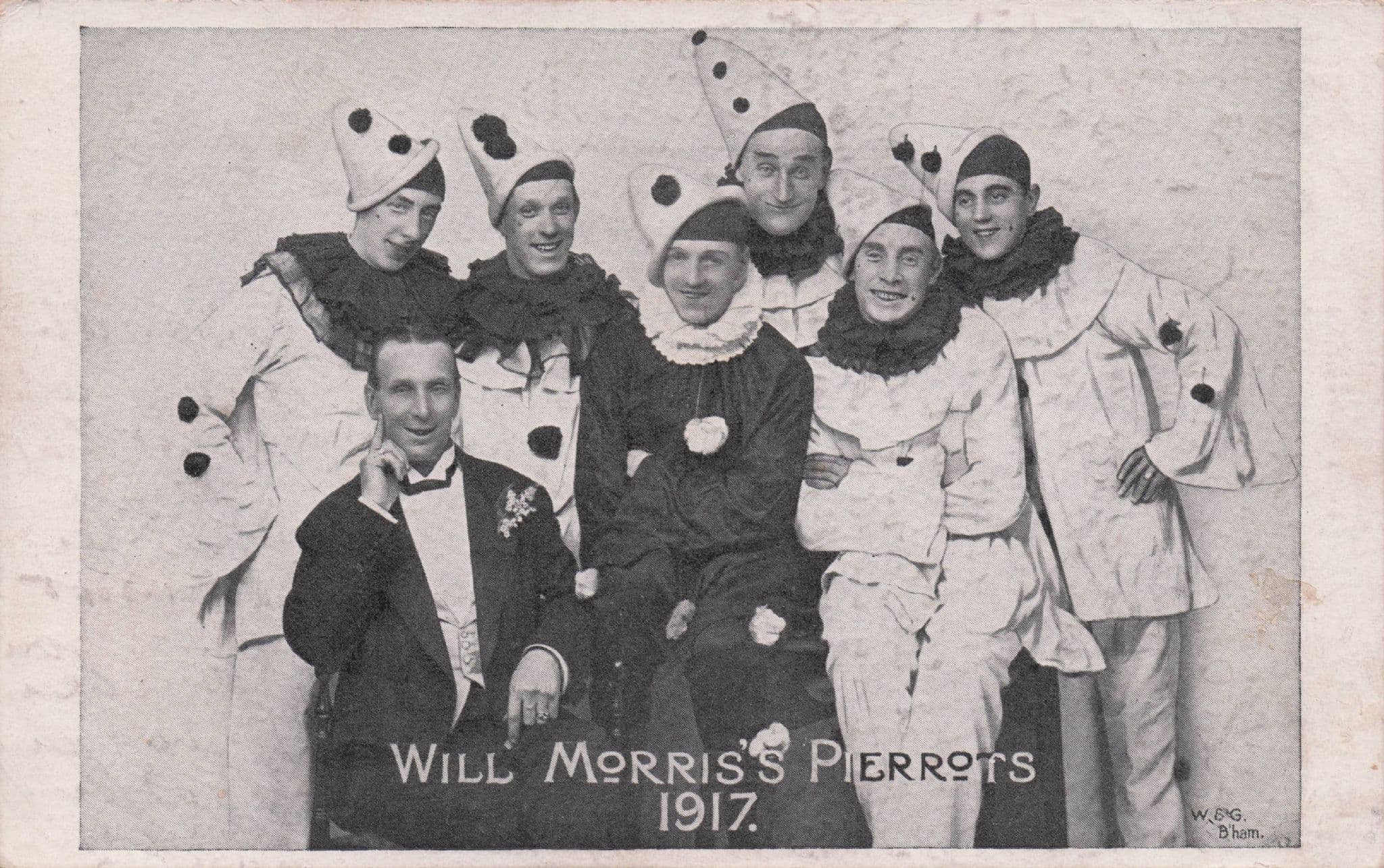 West Midlands Will Morris' Birmingham Pierrots 1917 WW1 Postcard