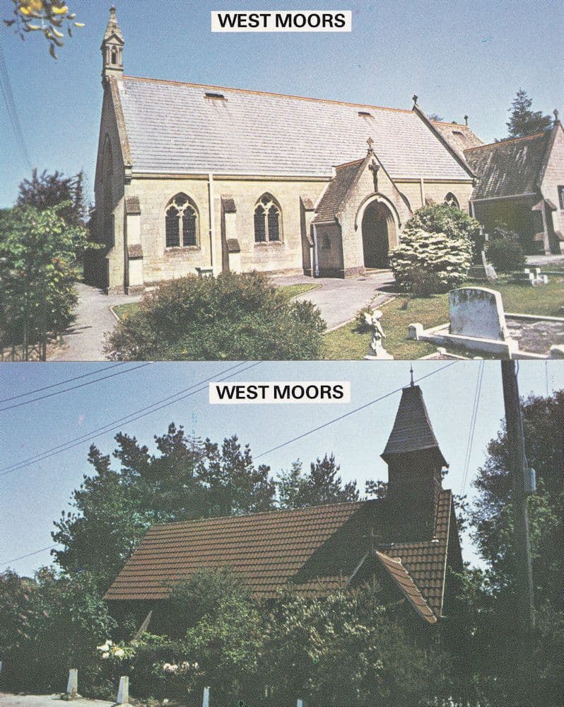 West Moors Church Yorkshire 2x Rare Postcard s