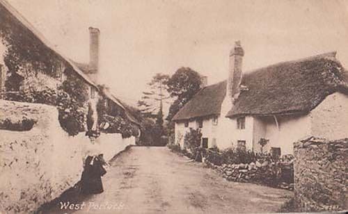 West Porlock Somerset Vintage WW1 Postcard + Somerset Wartime Postmark