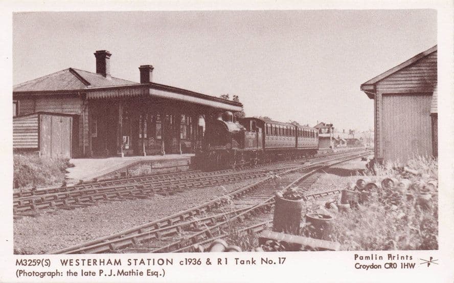 Westerham Old Train Station in 1936 Pamlin Prints Railway RPC Postcard