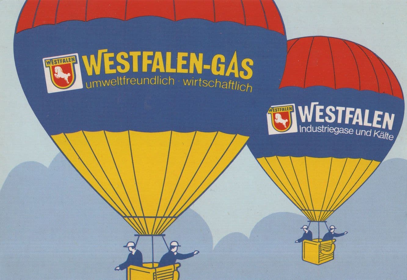 Westfalen Gas German Hot Air Balloon Advertising Postcard