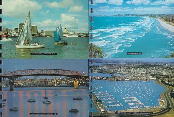 Westhaven Yacht Harbour Waterfront Bridge Orewa Bridge 4x New Zealand Postcard