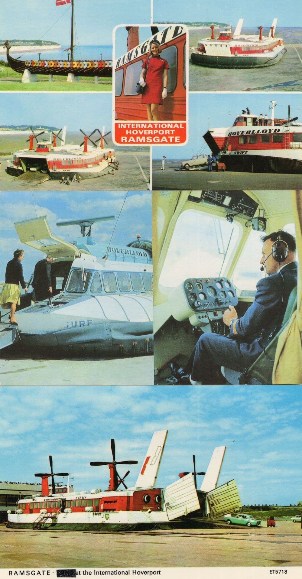 Westland SR Hovercraft Margate Ramsgate Calais 3x Postcard