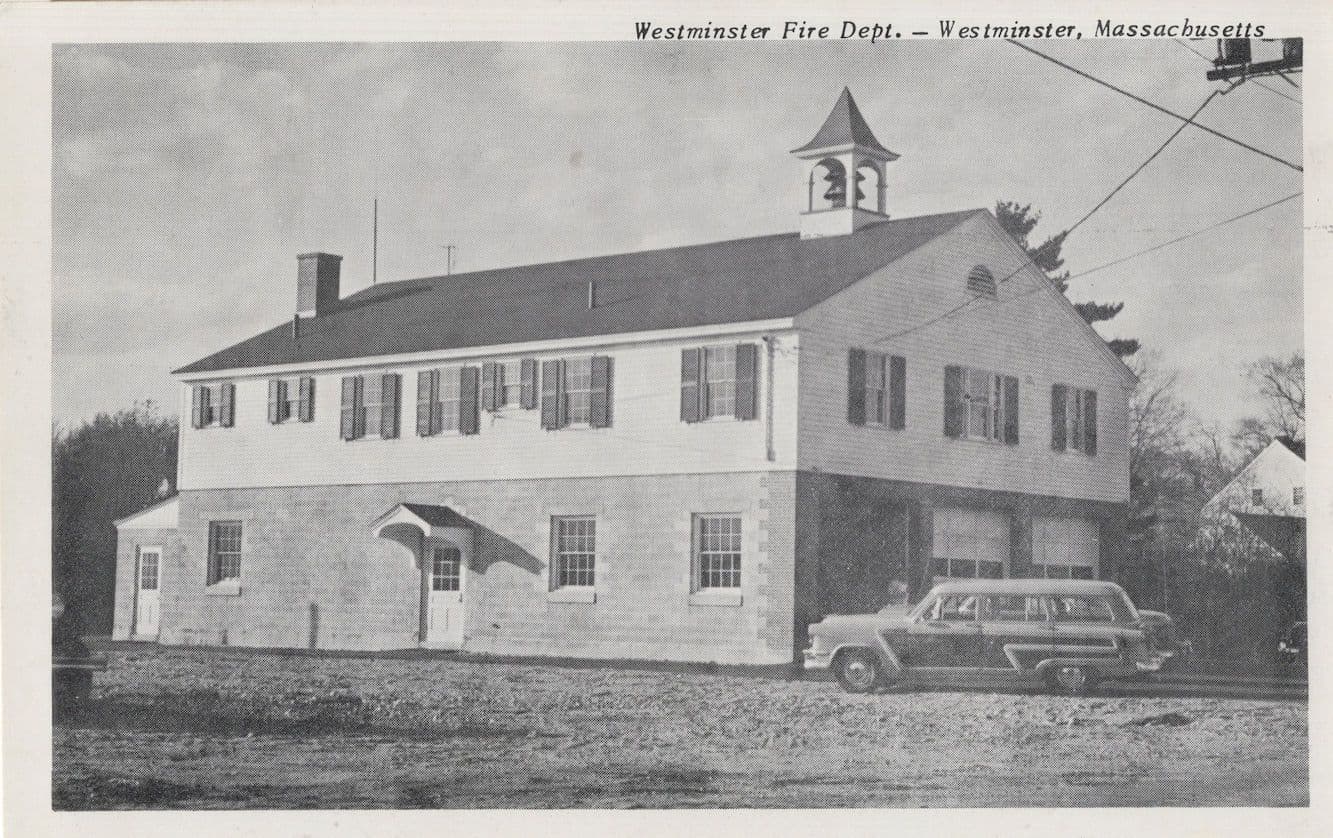 Westminster Fire Station Dept Massachusetts USA Old Postcard