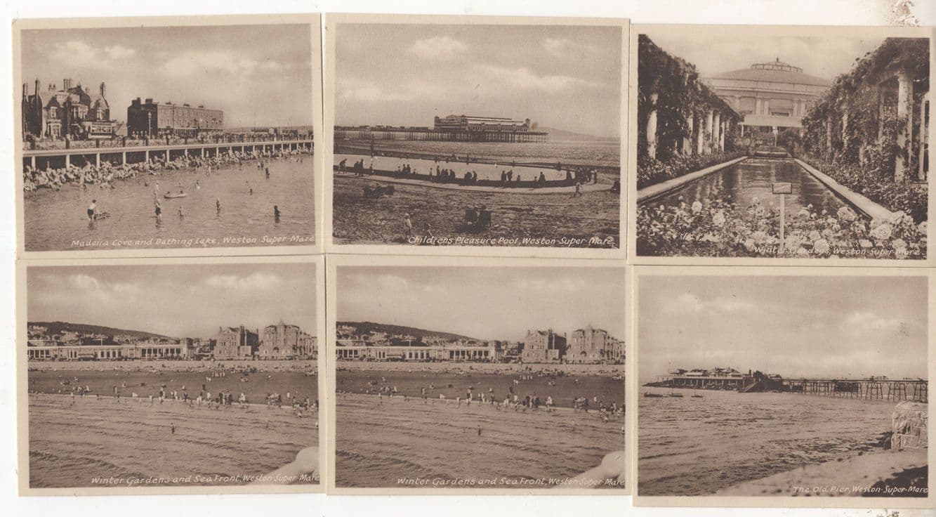 Weston Super Mare 6x Sepia Snapshots Old Photo s