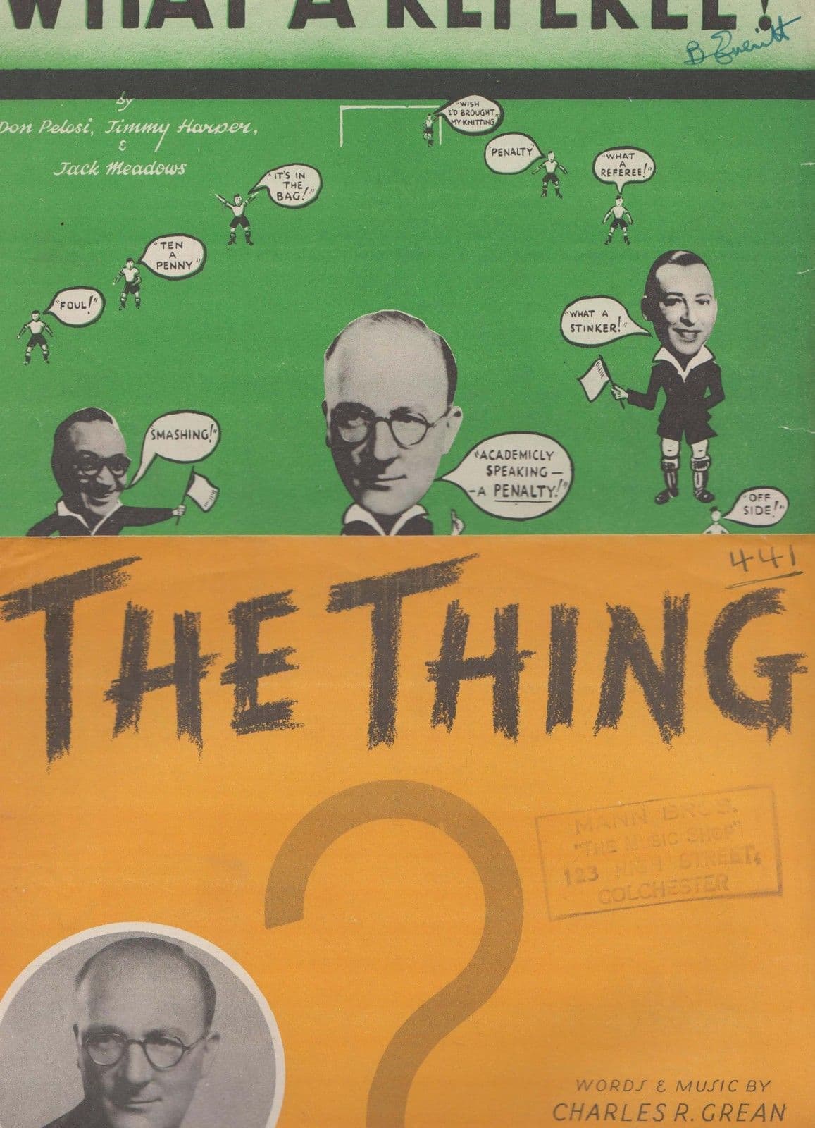 What A Referee Billy Cotton 1950s Sheet Music