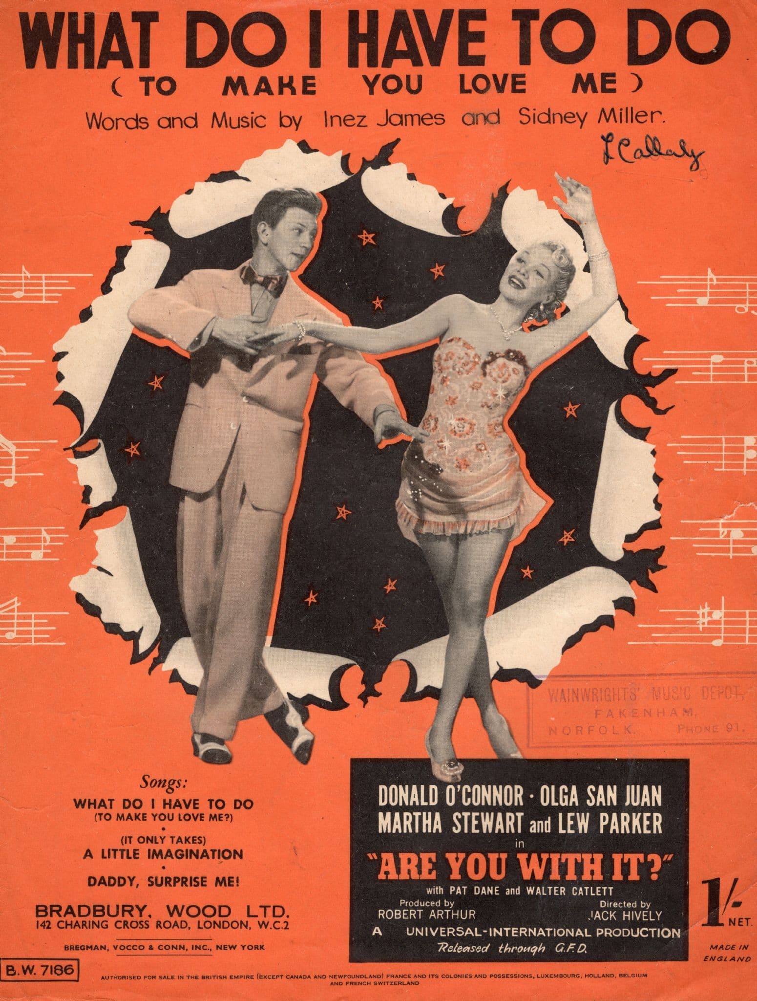 What Do I Have To Do Donald O'Connor Olga San Juan 1940s Sheet Music