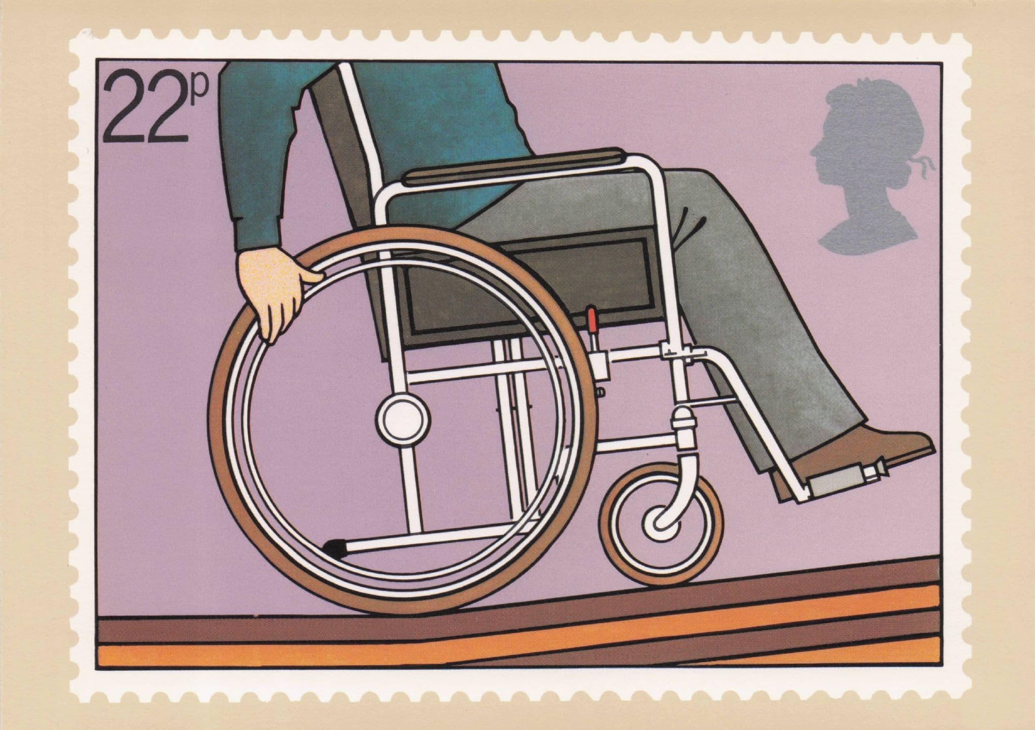 Wheelchair Handicapped Year Of The Disabled Stamp Royal Mail Postcard