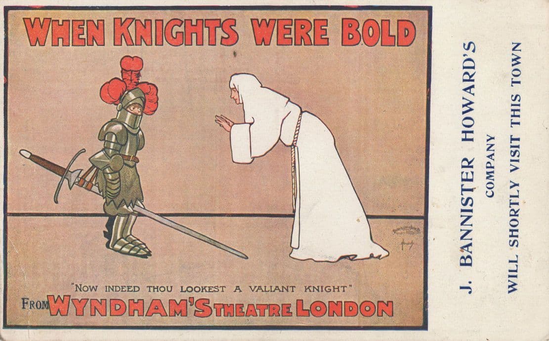 When Knights Were Bold Wyndhams London Theatre Advertising Postcard