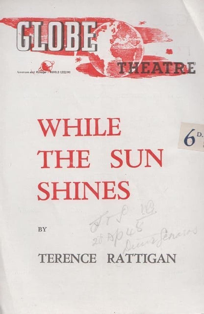 While The Sun Shines Morning Star Drama London Globe Drama Theatre 2x WW2 Programme