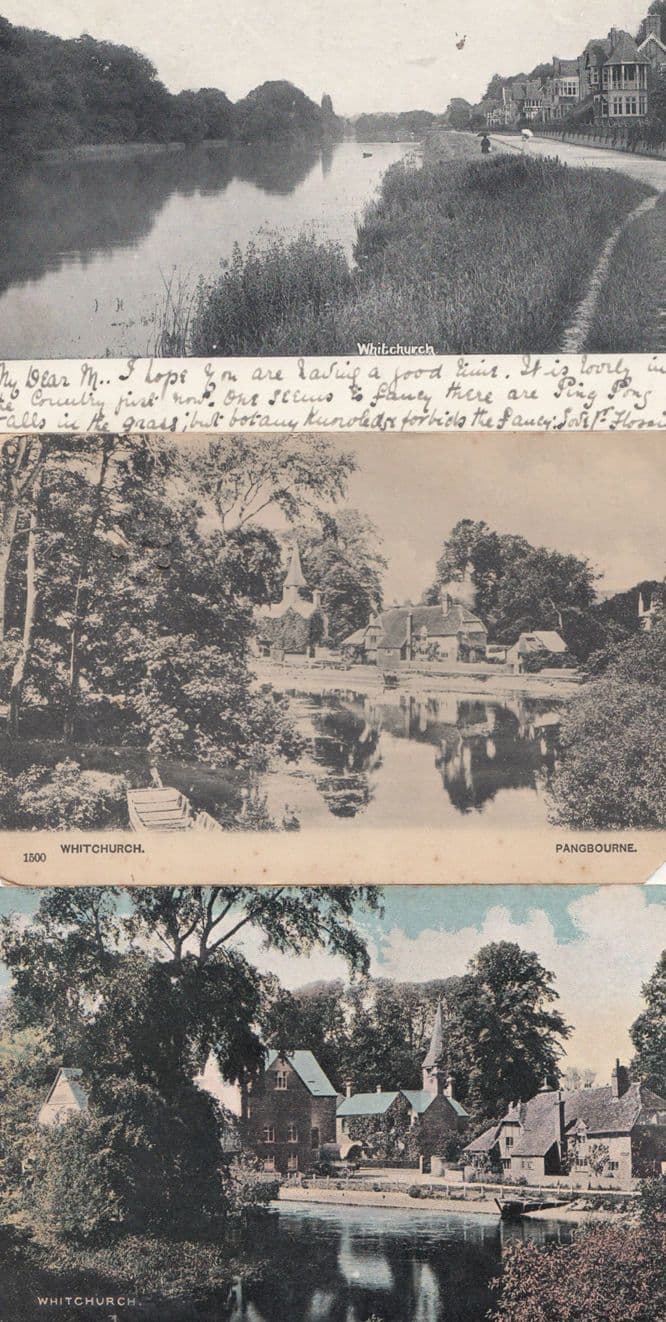 Whitchurch Berkshire 3x River Views Old Antique Postcard s