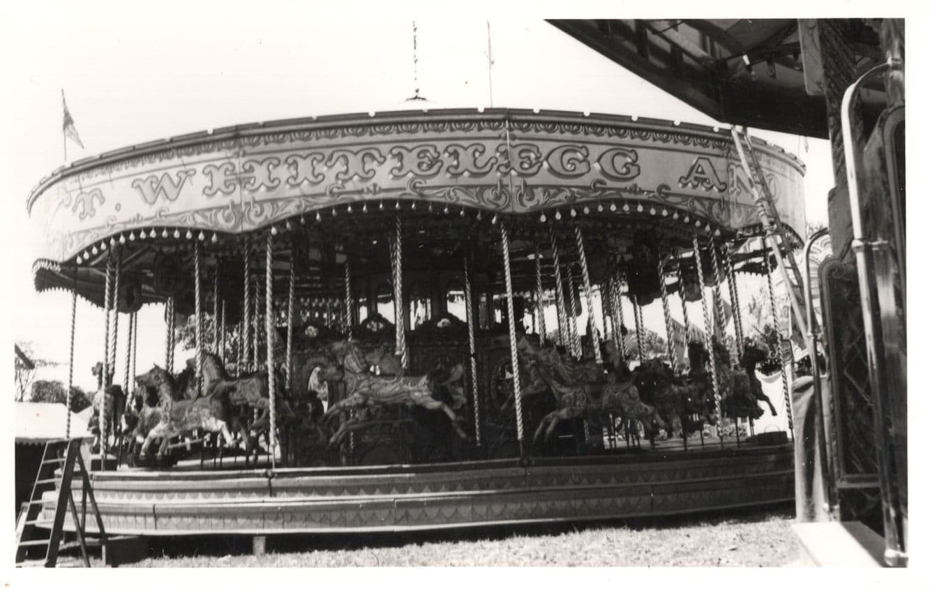 Whitelegg Golden Gallopers Fairground Carousel Vintage Photo