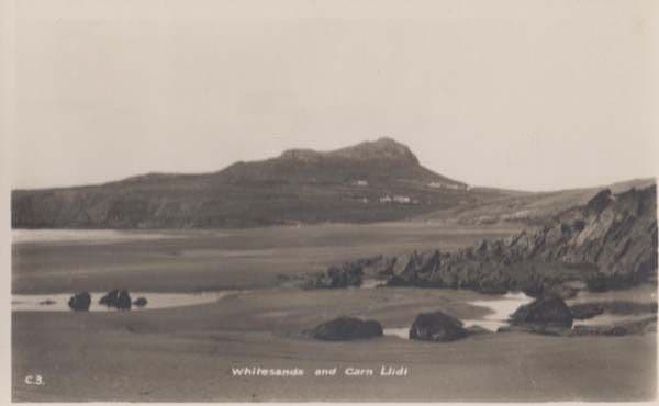 Whitesands & Carn Llidi Aerial Welsh Antique Postcard