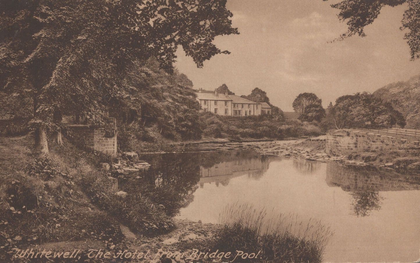 Whitewell The Hotel From Bridge Road Lancashire Old Postcard