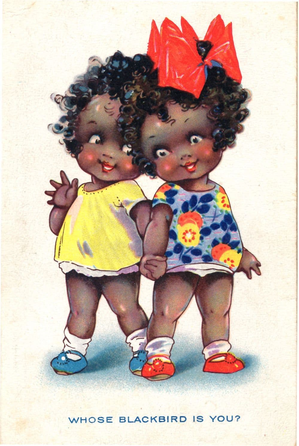 Whose Blackbird Is You Ethnic Comic Old Postcard