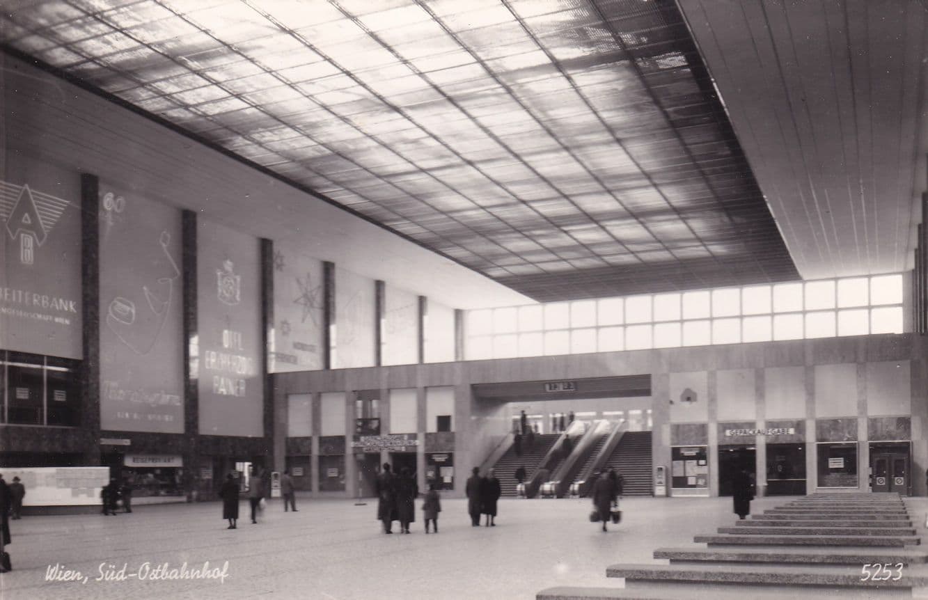 Wien Sud Ostbahnhof Real Photo Railway Station Old Postcard