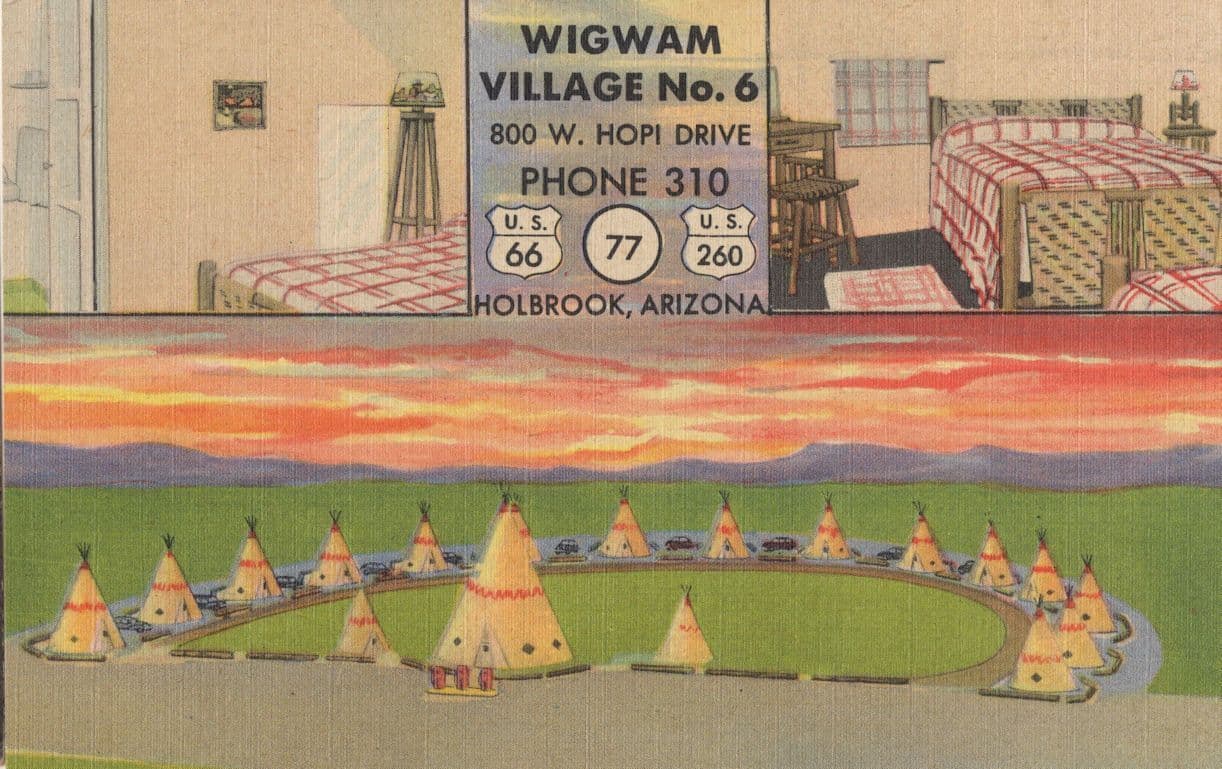 Wigwam Village 6 Arizona Holbrook Linen Old USA Mint Postcard
