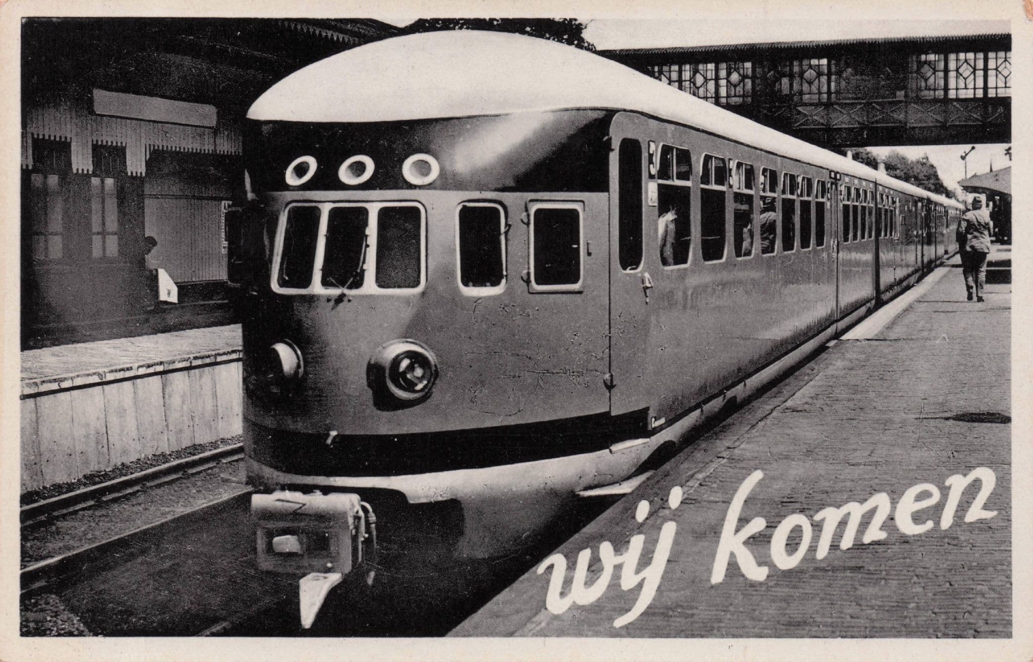 Wij Komen Arnheim Dutch Holland Train Vintage Real Photo Postcard