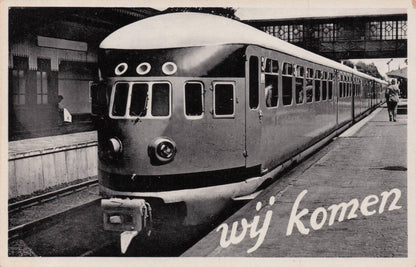 Wij Komen Arnheim Dutch Holland Train Vintage Real Photo Postcard