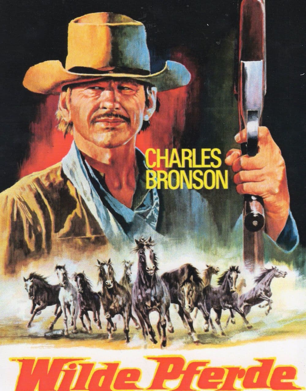 Wilde Pferde Charles Bronson Western Film Poster Repro Postcard