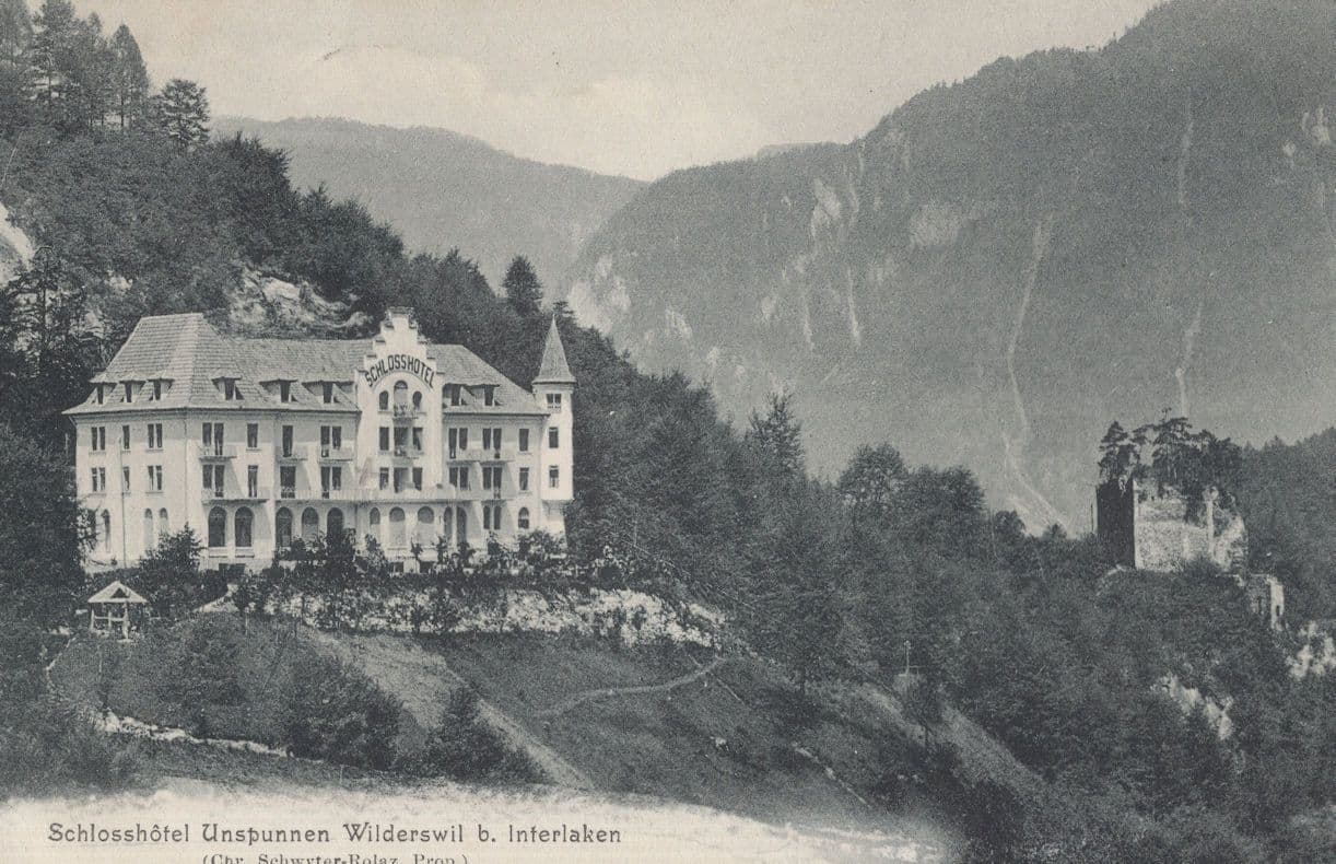 Wilderswil Schlosshotel Unspunnen Alpen Swiss Hotel Postcard