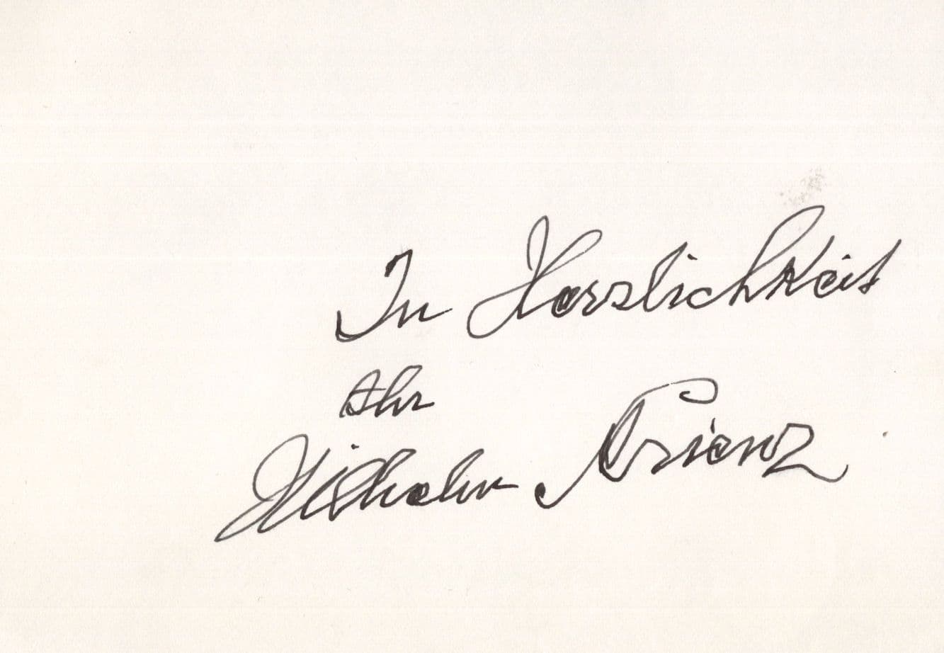 Wilhelm Strienz German Opera Singer Hand Signed Autograph