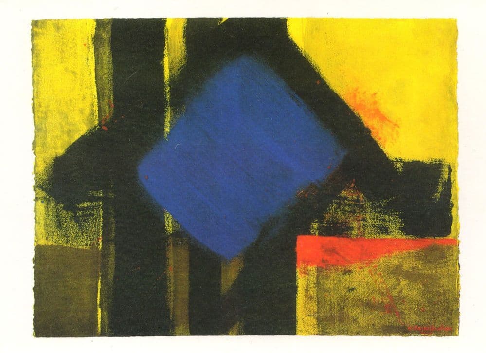 Wilhelmina Barns Graham Blue Diamond Acrylic London Painting Postcard
