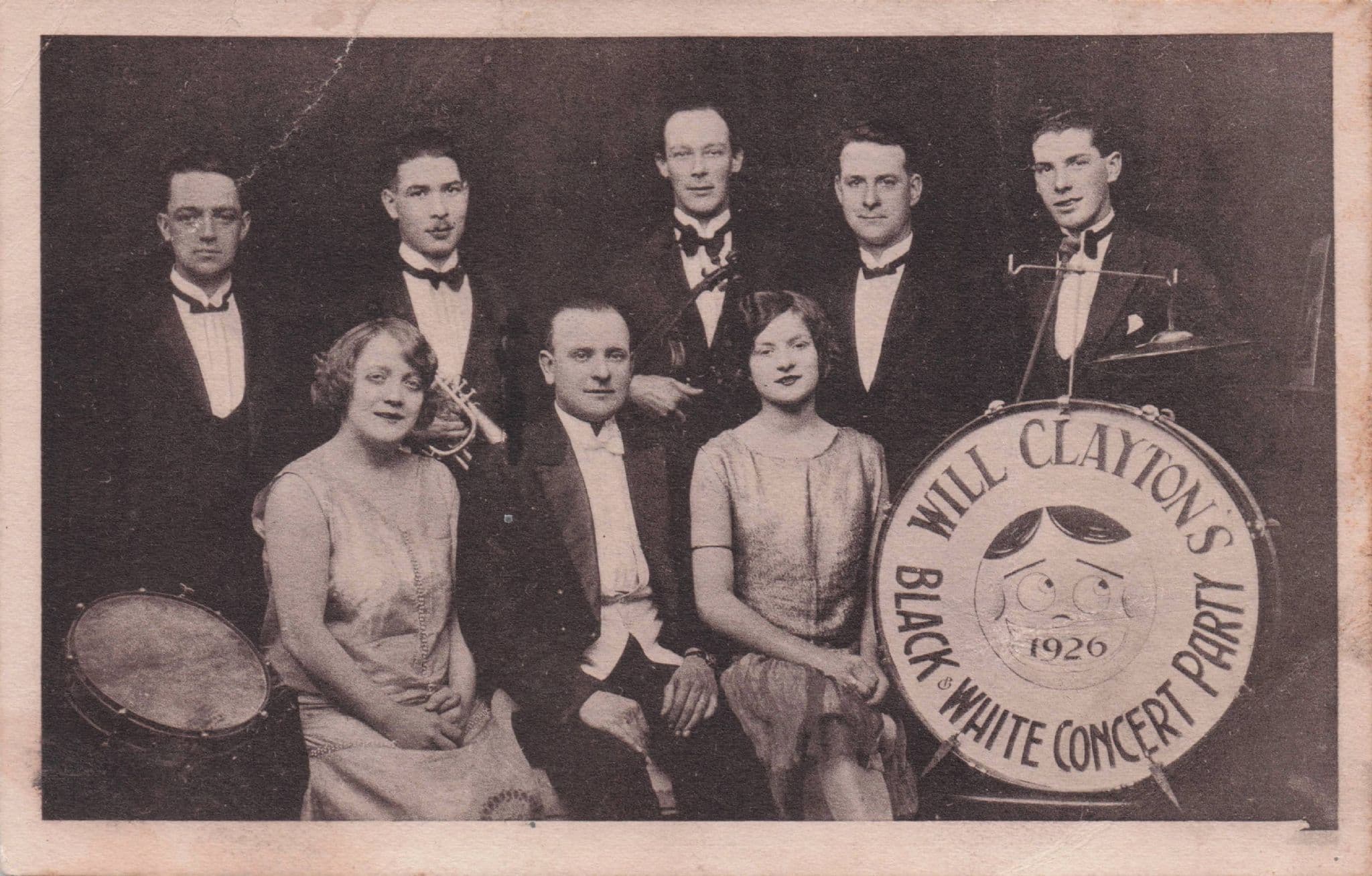 Will Clayton's Black & White Concert Party Entertainers 1926 Old Postcard
