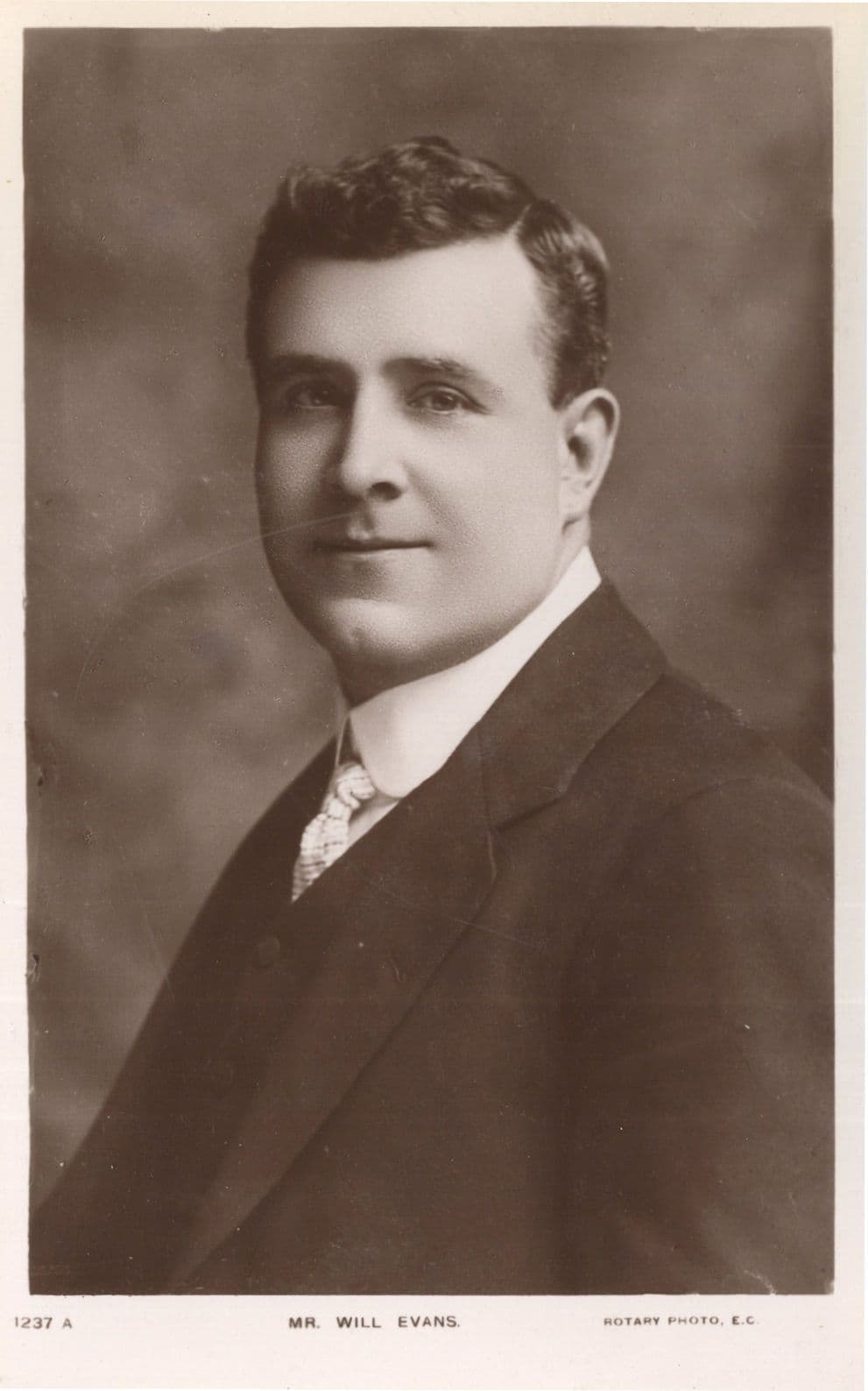 Will Evans Music Hall Comedian Tons Of Money Antique Real Photo Postcard