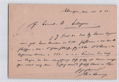 Willi & Baumann Erbingen German Old Stationary 1922 Postcard