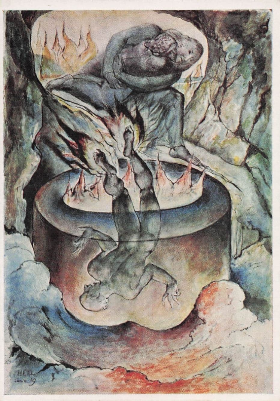 William Blake The Simoniac Pope Tate Gallery Painting Postcard
