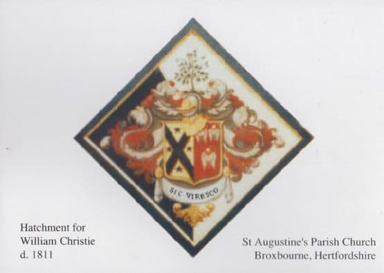 William Christie Hatchment Regalia Ensignia Broxbourne Hertfordshire Postcard