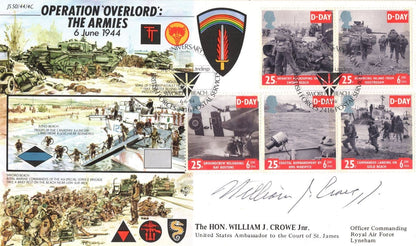 William Crowe Jnr Operation Overlord WW2 Military Hand Signed FDC