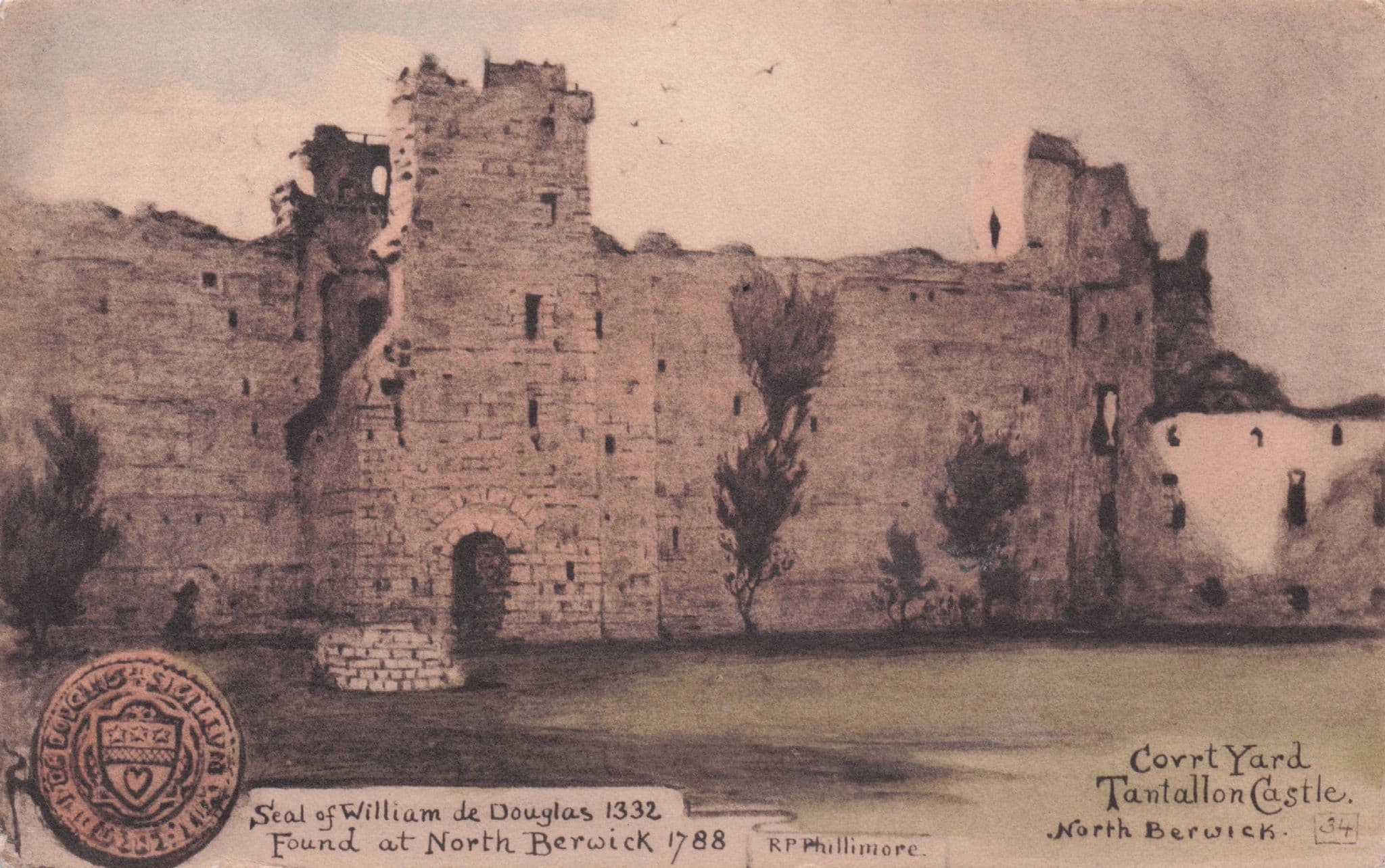William De Douglas 1788 Seal North Berwick Tantallon Castle Phillimore Postcard