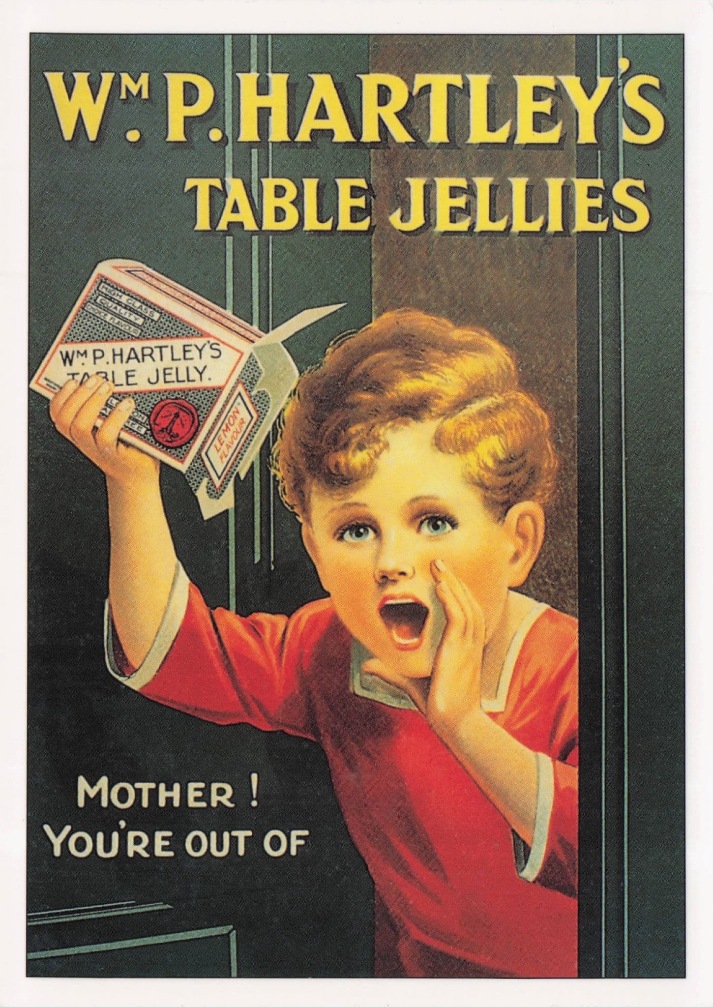 William Hartley's Old Table Jellies Jelly Desert Advertising Postcard