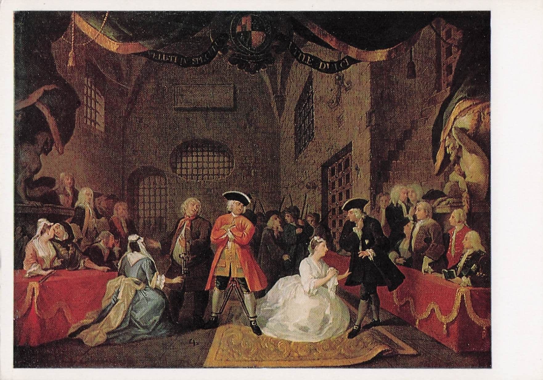 William Hogarth A Scene From The Beggars Opera Painting Postcard