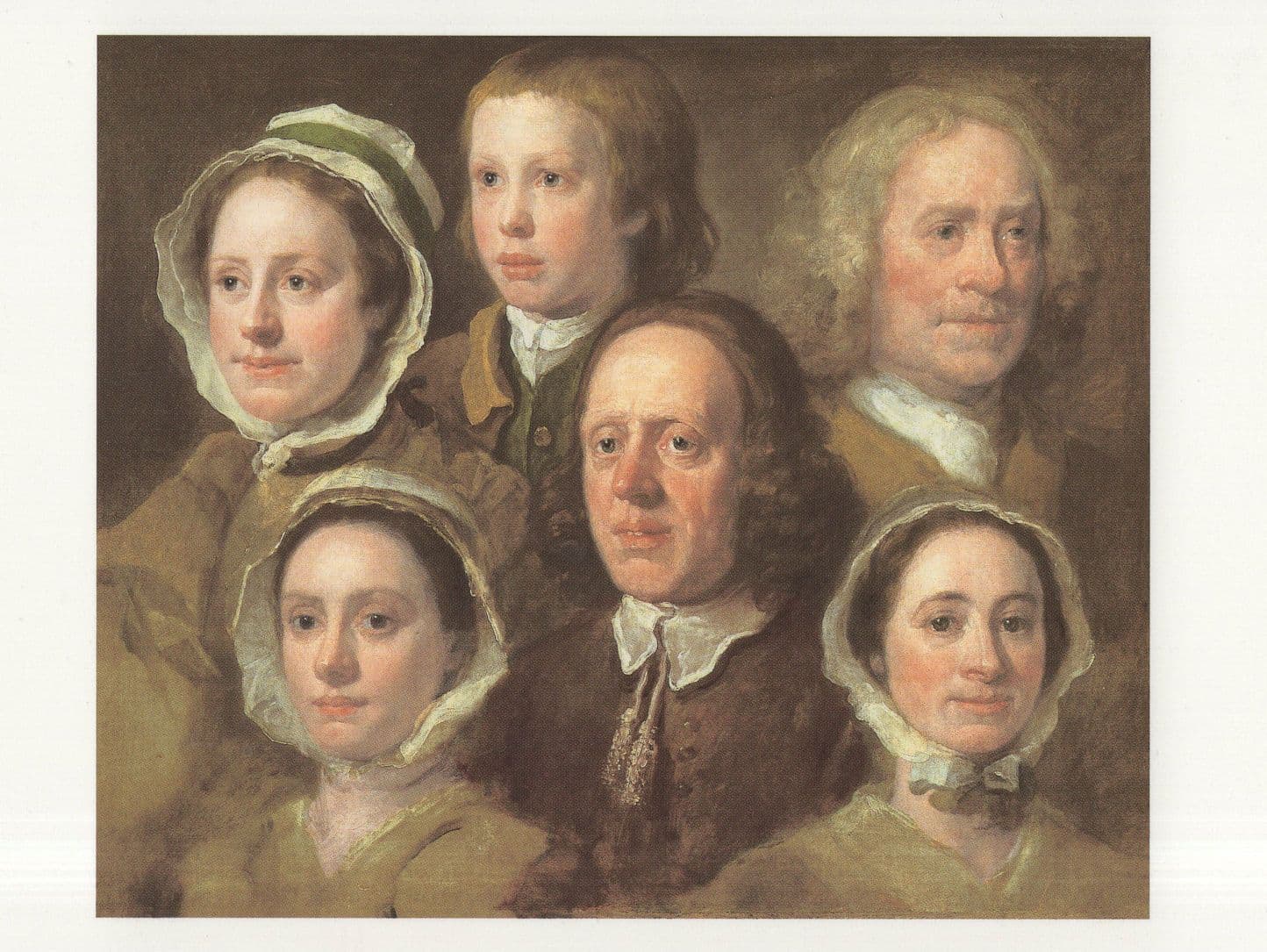William Hogarth Heads Of Six At Hogarths Servants Painting Postcard