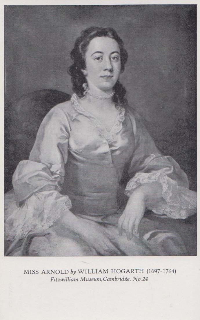 William Hogarth Miss Arnold Antique Painting Postcard