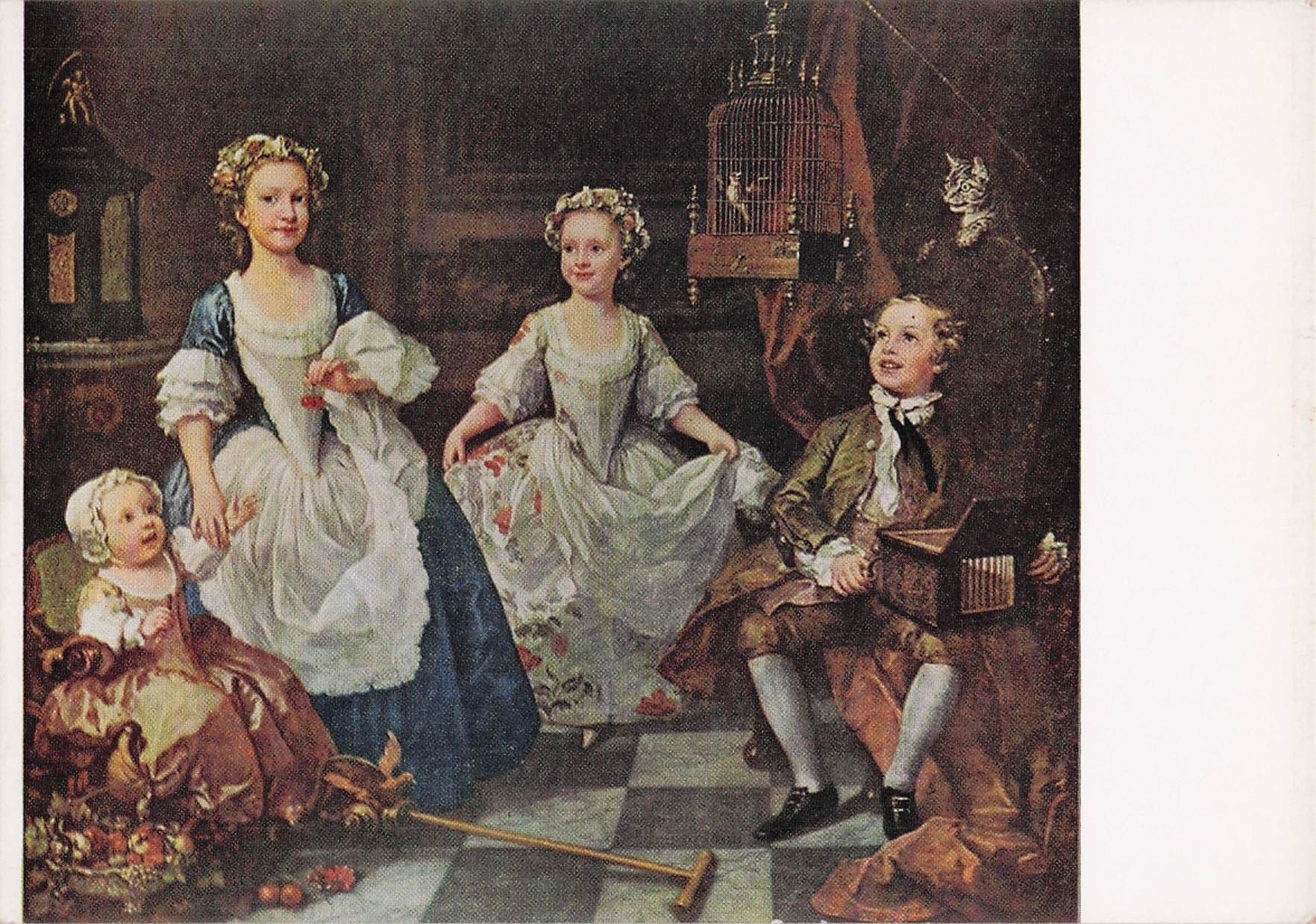 William Hogarth The Graham Children Painting Postcard