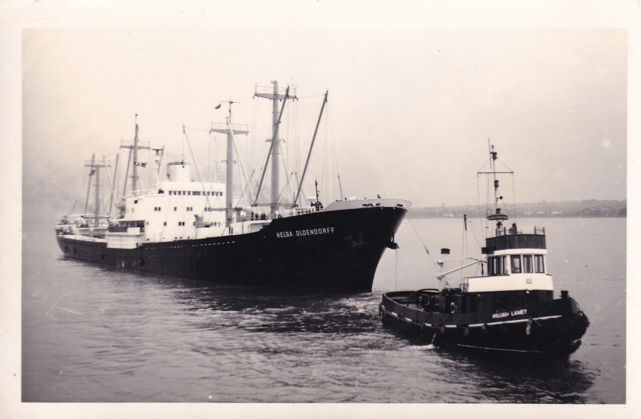 William Lamey Tugboat Tug Ship Vintage Plain Back Postcard Photo