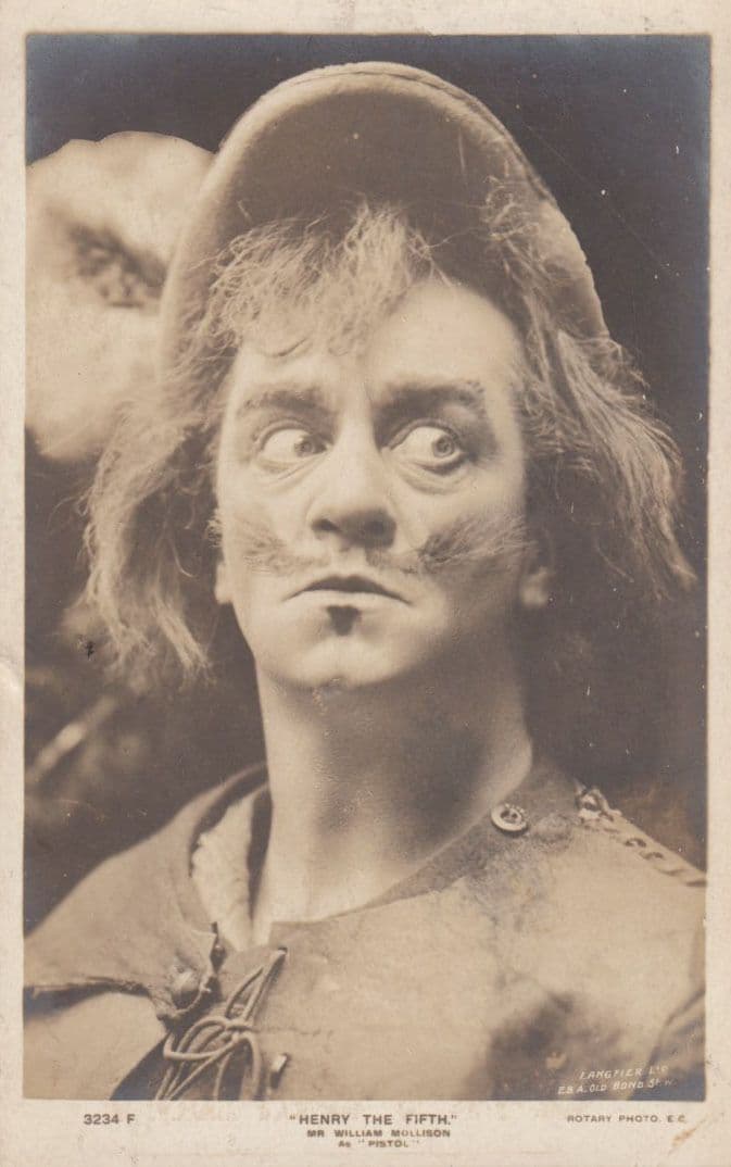 William Mollison as Heny V 5th Play Antique Drama Production Old Postcard