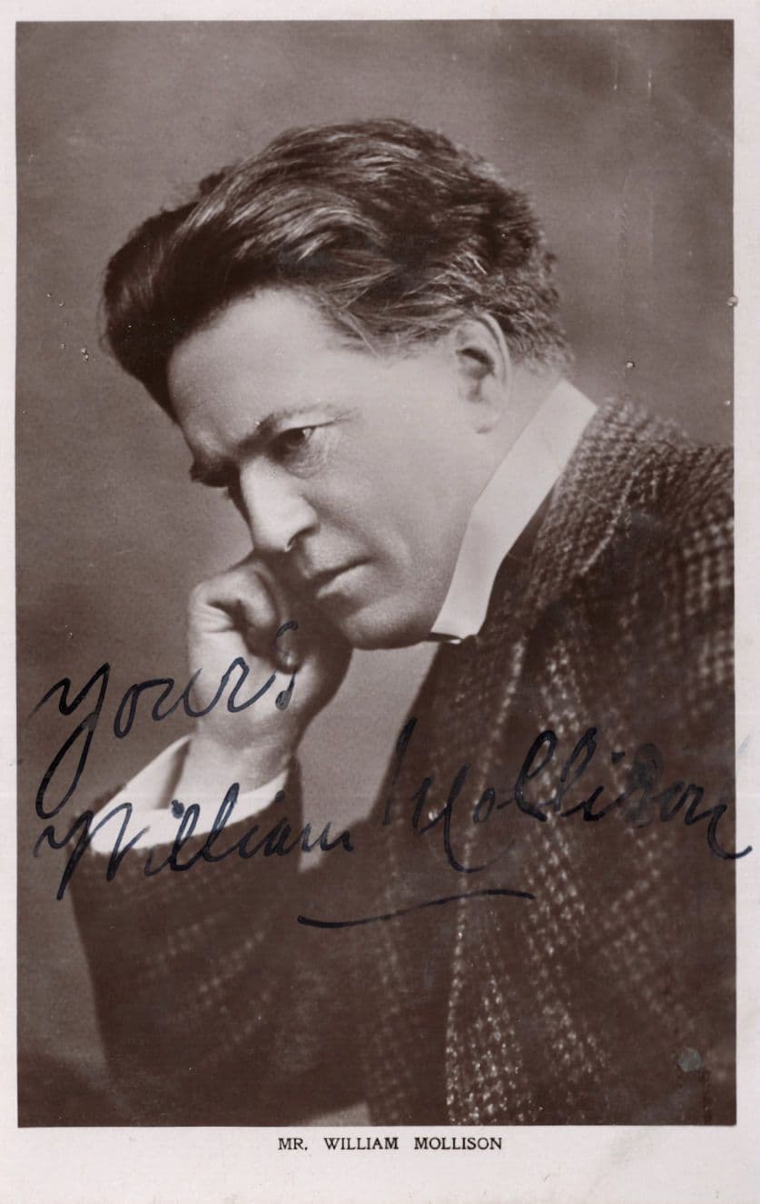 William Mollison Edwardian Stage Producer Hand Signed Photo Postcard