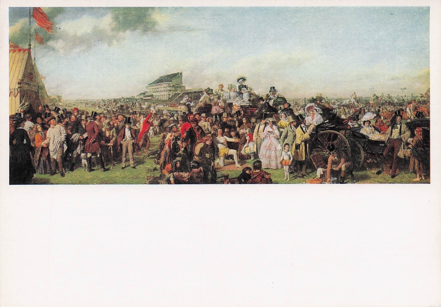 William Powell Frith Derby Day Horse Racing Victorian Painting Postcard