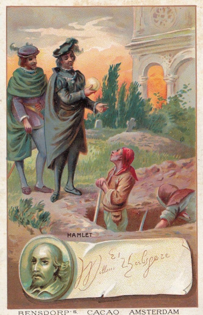 William Shakespeare Printed Signed Bendorps Cocoa Drink Postcard Old Trade Card