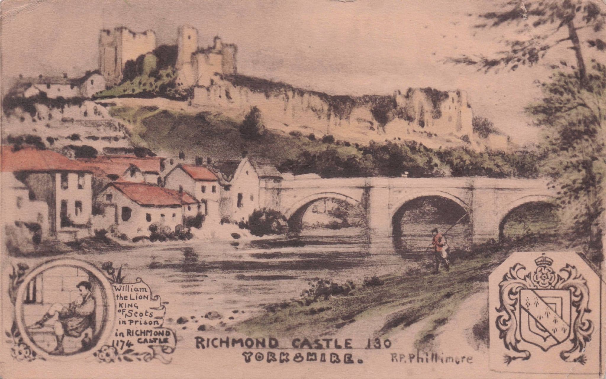 William The Lion King Of Scots Prison Richmond Castle Phillimore Postcard