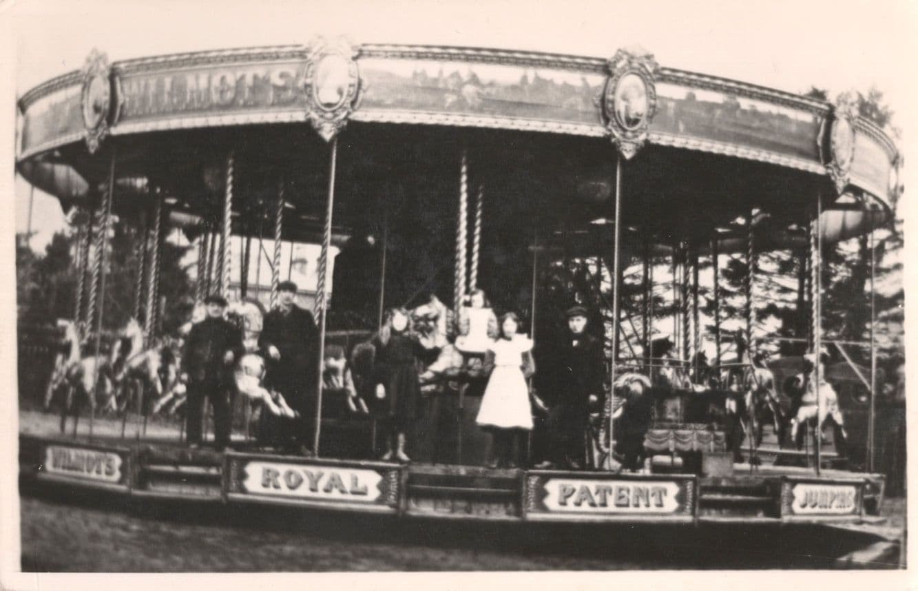 Wilmots Royal Patent Jumpers Fair Roundabout PB Postcard Photo